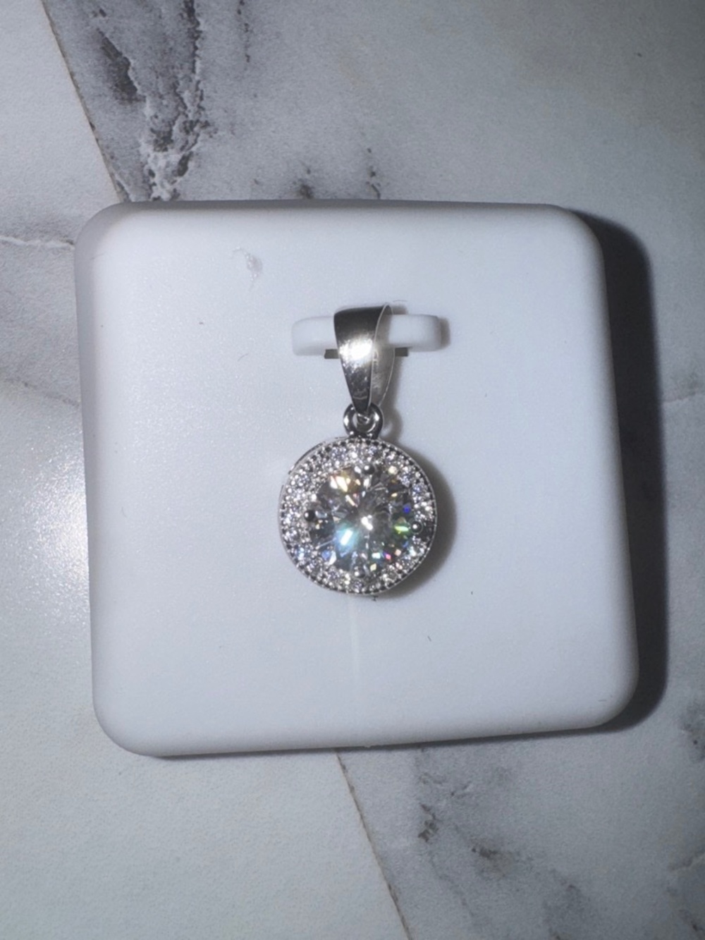 Sterling silver diamond pendant